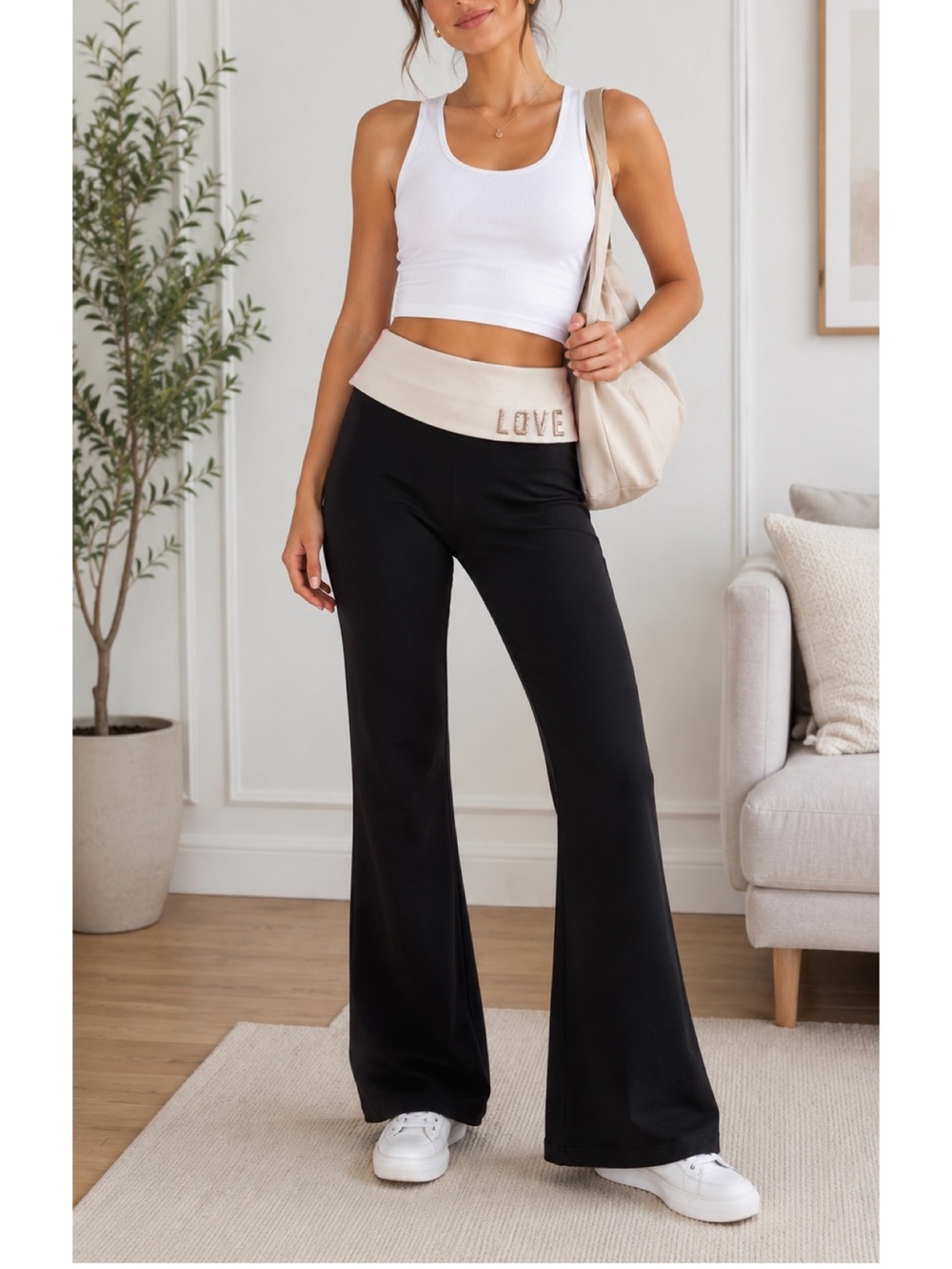 Victoria's Secret Black Flare Yoga  Pants